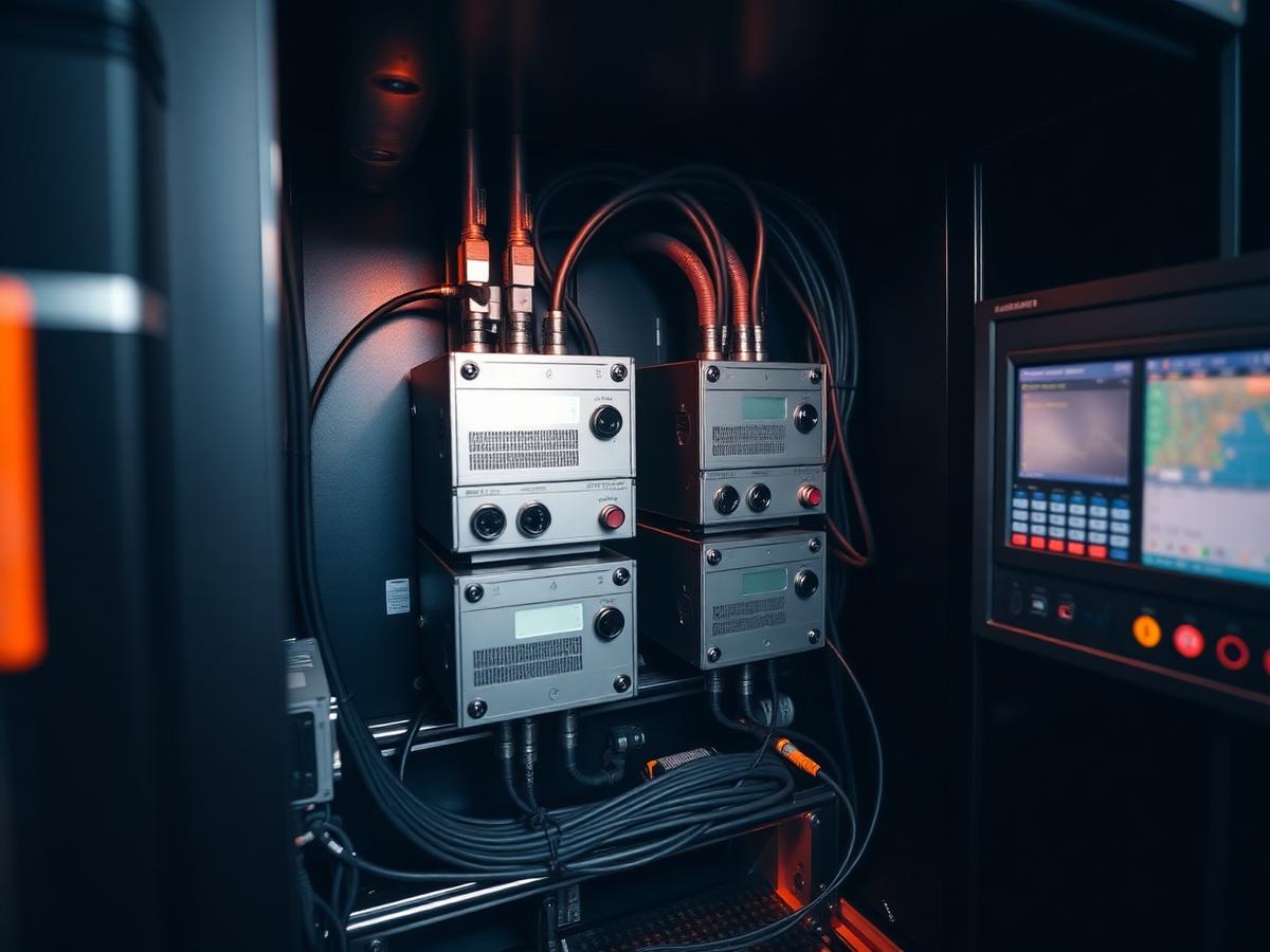 Painel elétrico e eletrônico de máquina CNC
